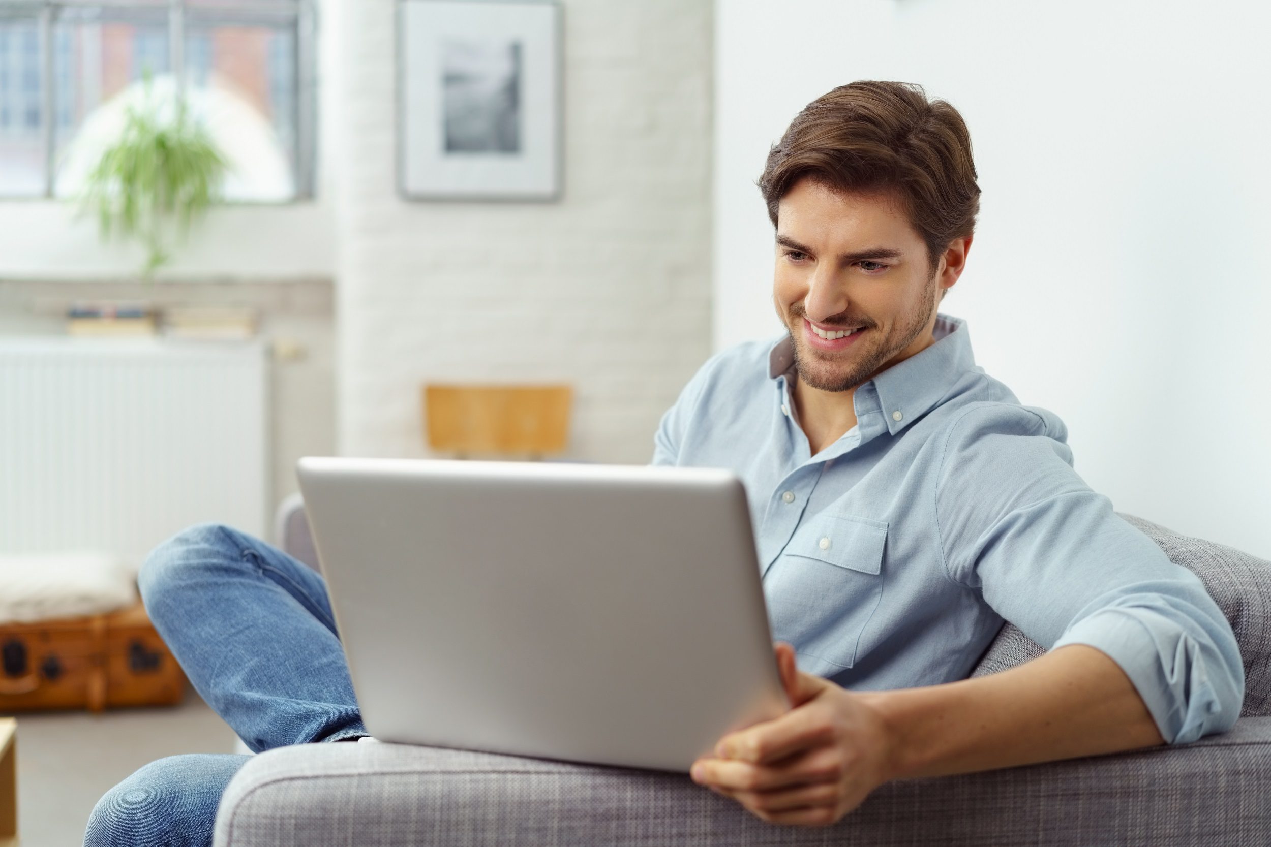Man looking at laptop