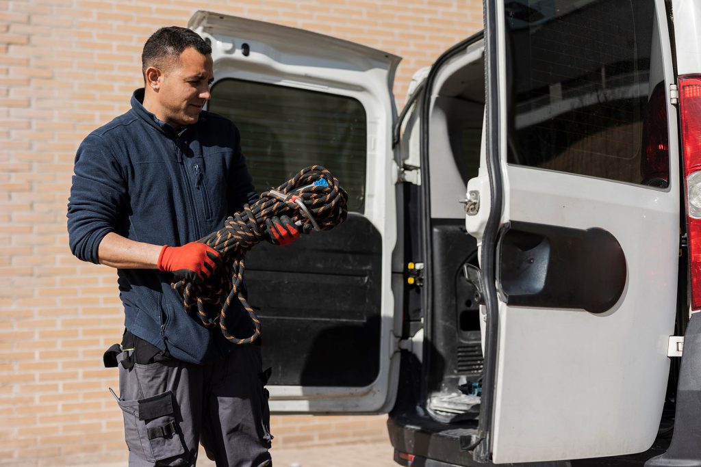 Tradesman with van