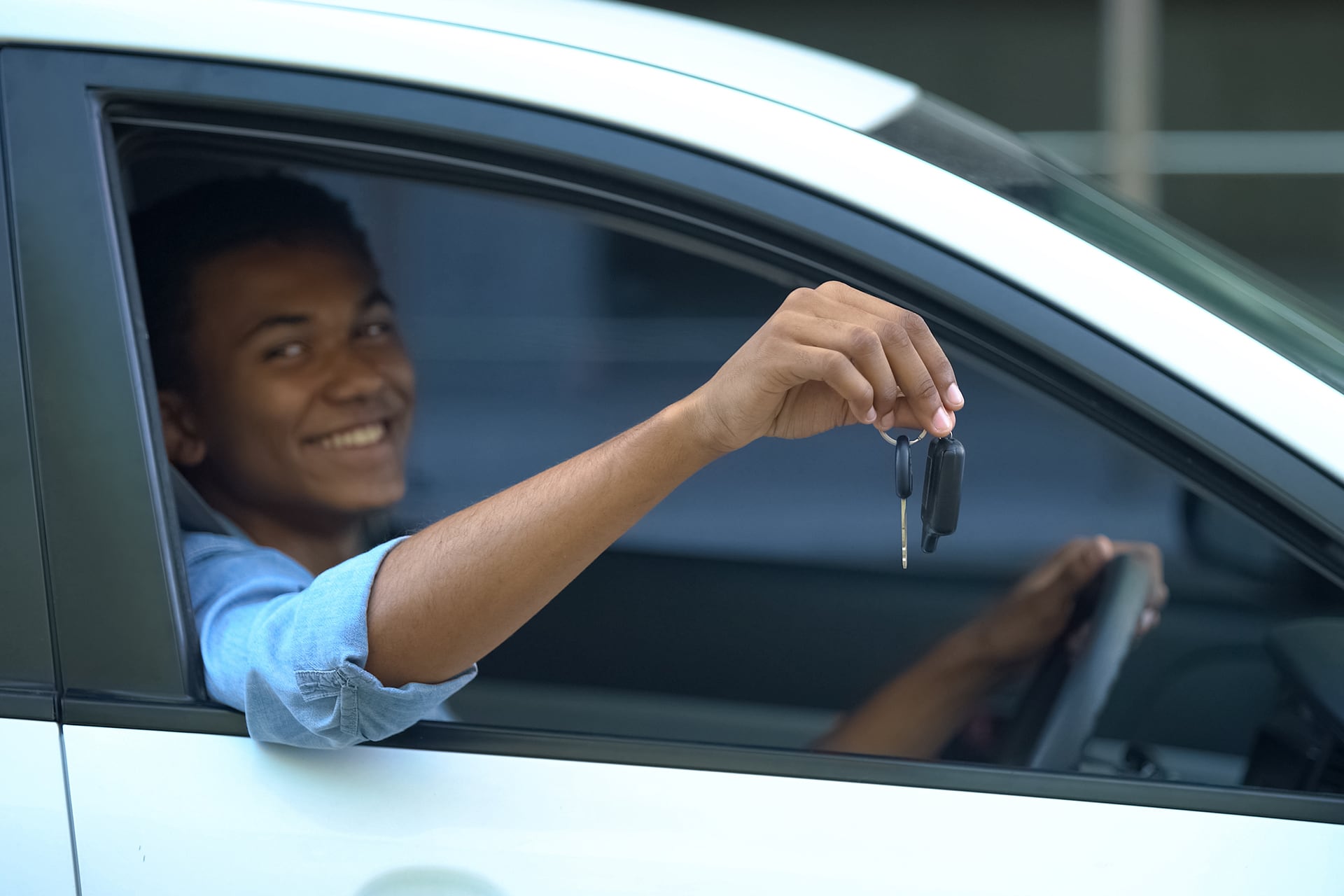 Young driver just passed