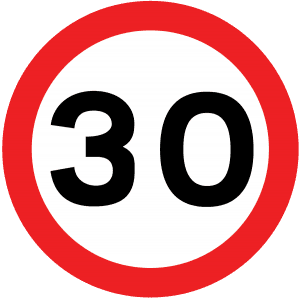 30mph road sign