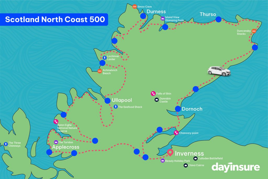 Scotland NC500 Map